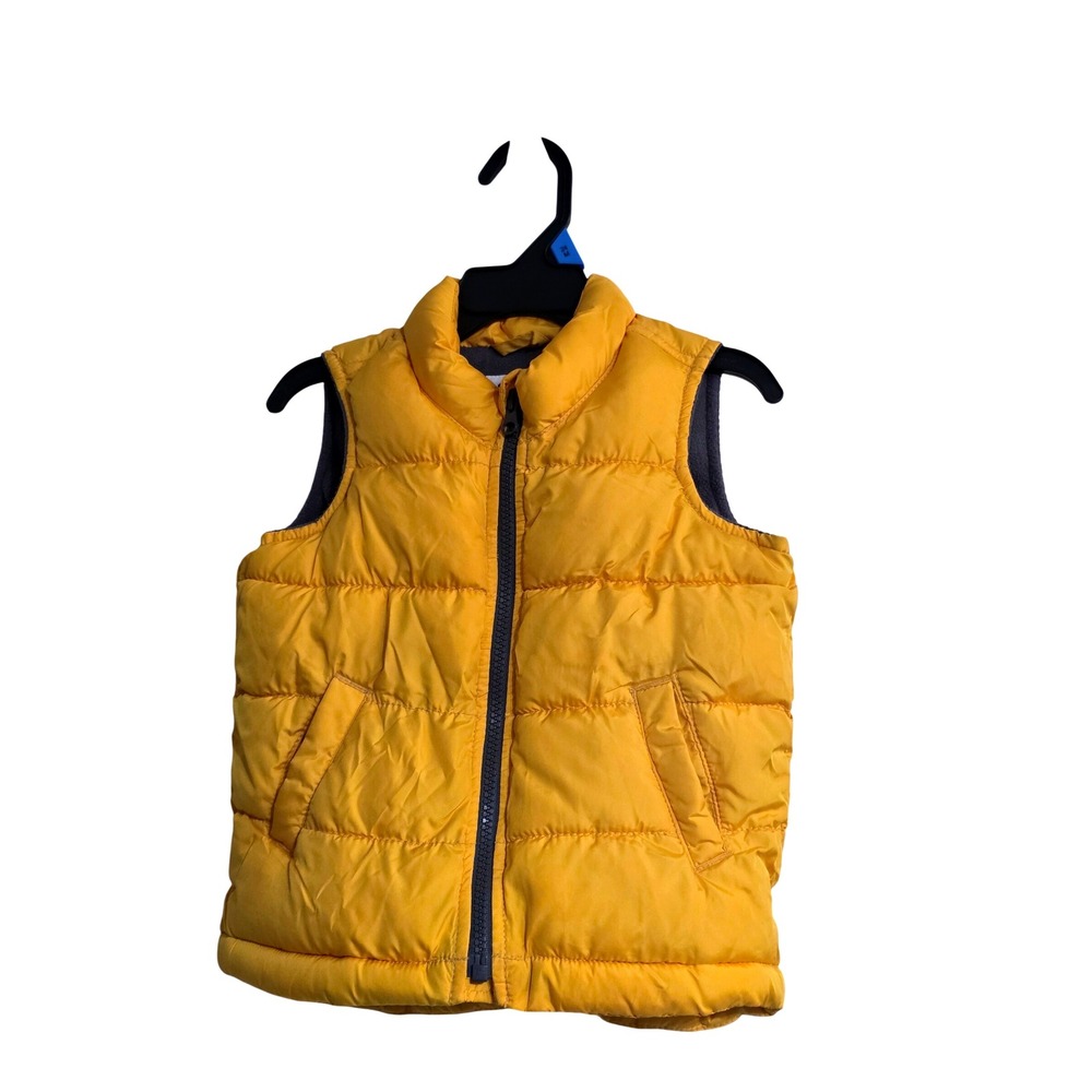 Vintage‎ Navy Yellow Frost Free Puffer Vest Toddler Boys Size 2T